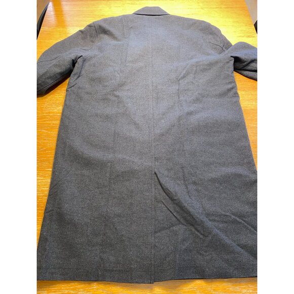 DKNY Mens Gray Wool Blend Button-Front Overcoat - Picture 7 of 9